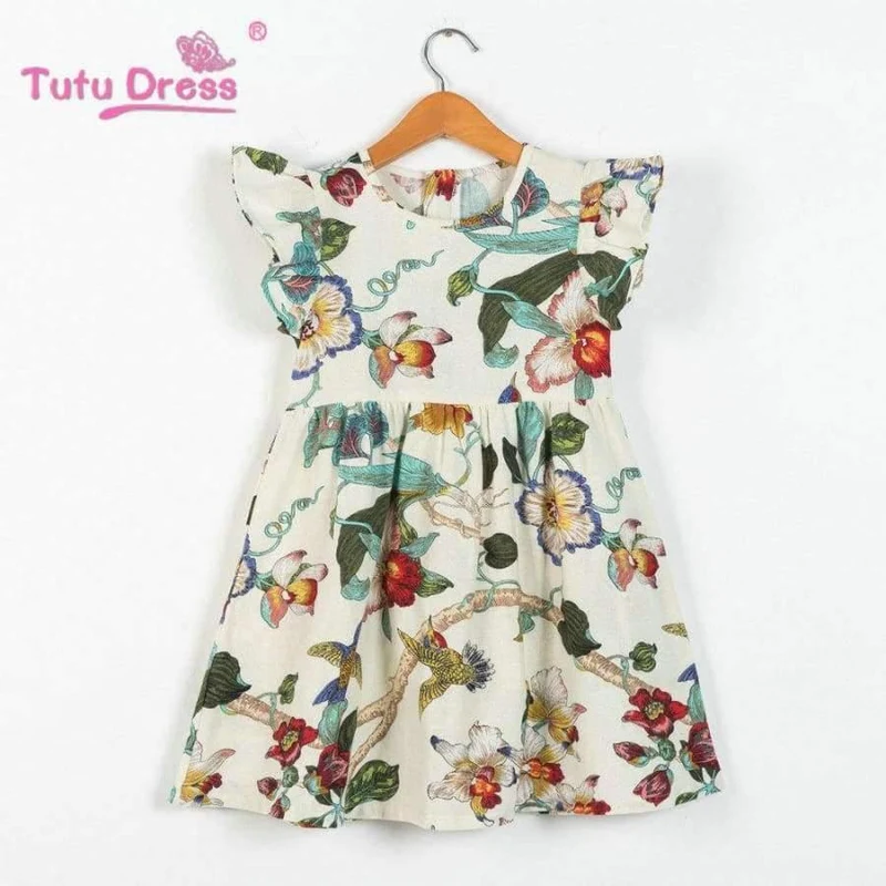 Summer Girls Dress Floral Print Princess Dresses For Baby Girls Designer Formal Party Dress Kids Clothes