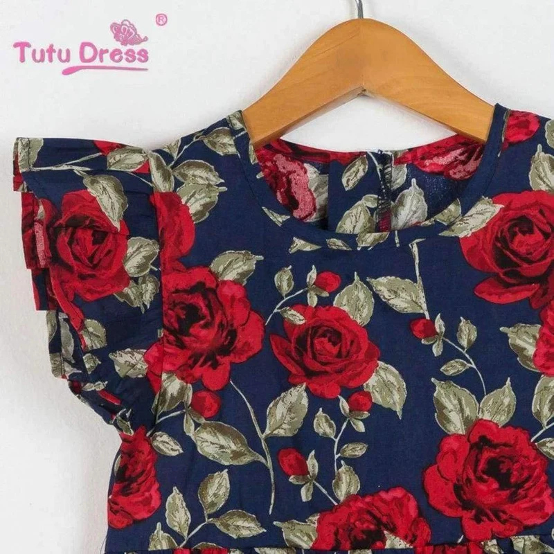 Summer Girls Dress Floral Print Princess Dresses For Baby Girls Designer Formal Party Dress Kids Clothes