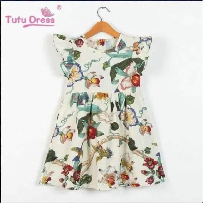 Summer Girls Dress Floral Print Princess Dresses For Baby Girls Designer Formal Party Dress Kids Clothes