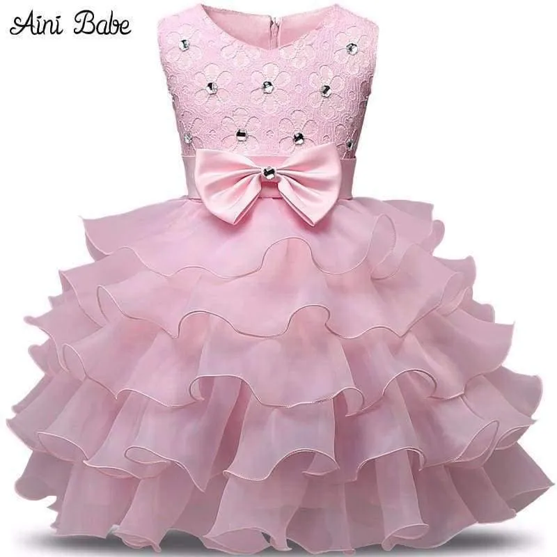Girl Dress Summer 0-8 Years Floral Baby Girls Dresses Vestidos 9 Colors Wedding Party Children Clothes Birthday Clothing