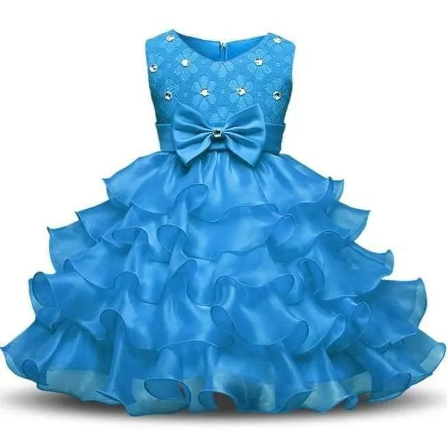 Girl Dress Summer 0-8 Years Floral Baby Girls Dresses Vestidos 9 Colors Wedding Party Children Clothes Birthday Clothing