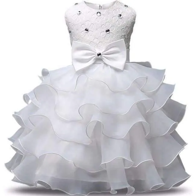 Girl Dress Summer 0-8 Years Floral Baby Girls Dresses Vestidos 9 Colors Wedding Party Children Clothes Birthday Clothing