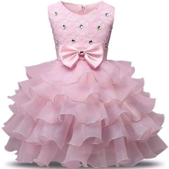 Girl Dress Summer 0-8 Years Floral Baby Girls Dresses Vestidos 9 Colors Wedding Party Children Clothes Birthday Clothing