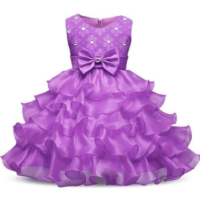 Girl Dress Summer 0-8 Years Floral Baby Girls Dresses Vestidos 9 Colors Wedding Party Children Clothes Birthday Clothing