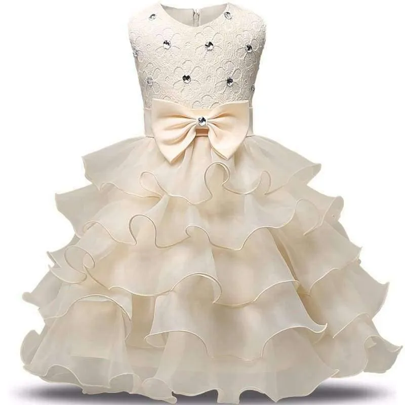 Girl Dress Summer 0-8 Years Floral Baby Girls Dresses Vestidos 9 Colors Wedding Party Children Clothes Birthday Clothing
