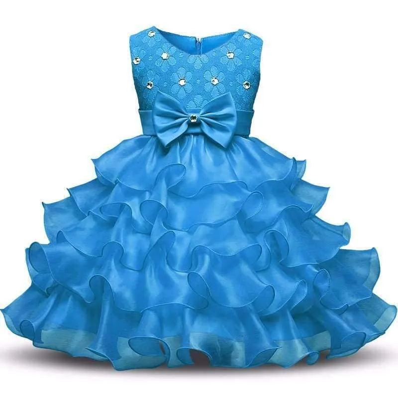 Girl Dress Summer 0-8 Years Floral Baby Girls Dresses Vestidos 9 Colors Wedding Party Children Clothes Birthday Clothing