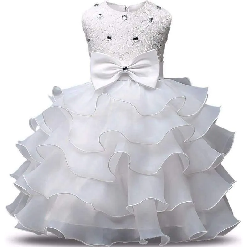 Girl Dress Summer 0-8 Years Floral Baby Girls Dresses Vestidos 9 Colors Wedding Party Children Clothes Birthday Clothing