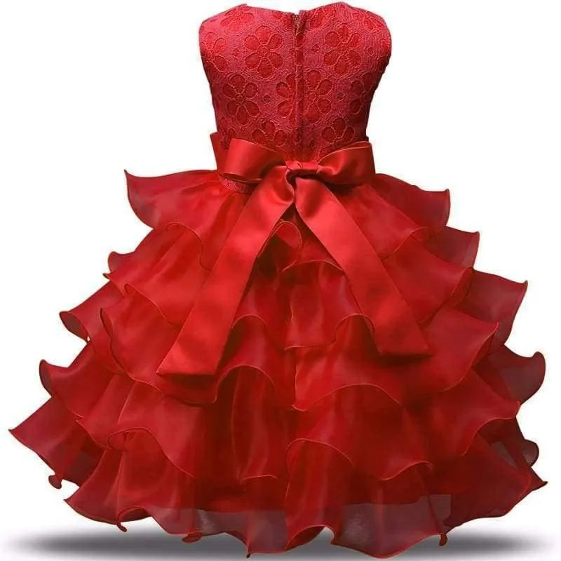 Girl Dress Summer 0-8 Years Floral Baby Girls Dresses Vestidos 9 Colors Wedding Party Children Clothes Birthday Clothing