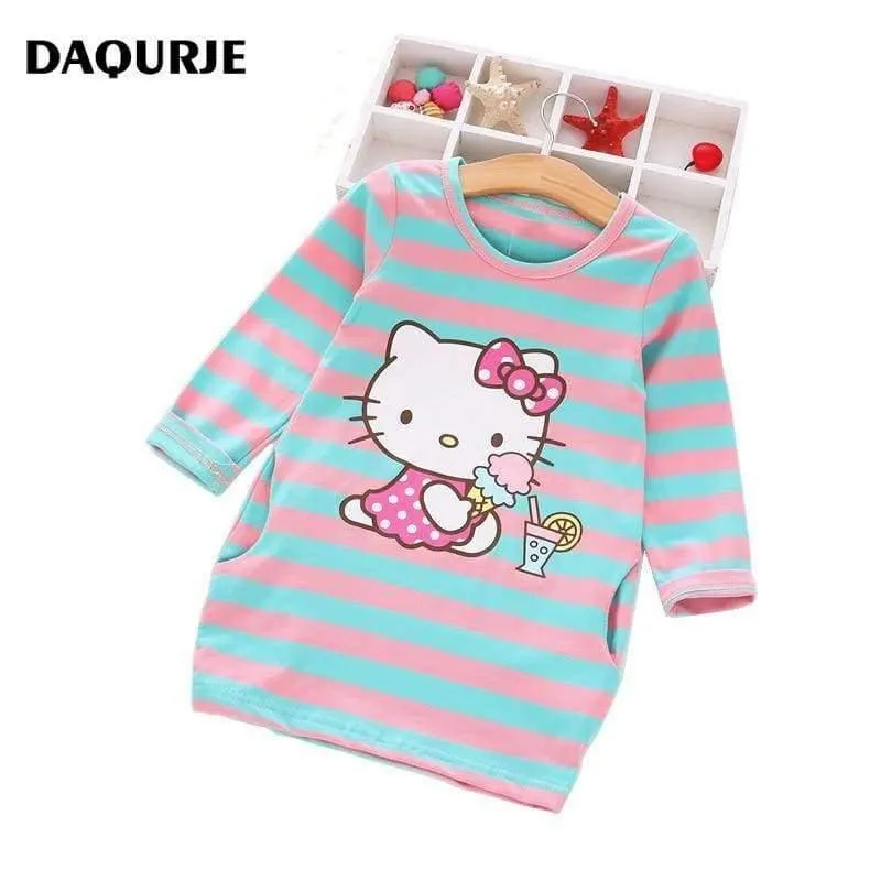 Girls Dress Cartoon Kids Dresses For Girl Clothes 2-8Y Baby children clothing Vestidos Costume Roupas Infantis Menina