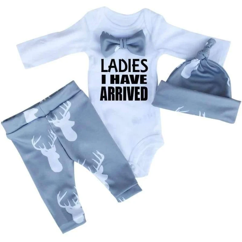 Newborn Baby Boy Clothing Set Casual Baby Girl Clothes Kids Sport Suits racksuit boy clothes (Hat+Rompers+trouser)3pcs babies