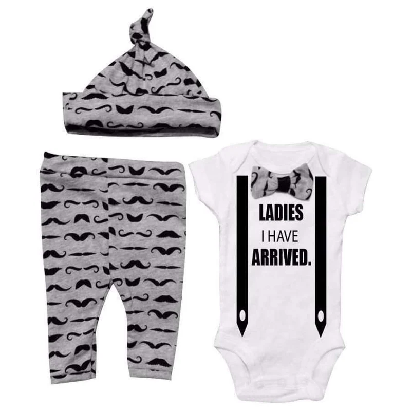 Newborn Baby Boy Clothing Set Casual Baby Girl Clothes Kids Sport Suits racksuit boy clothes (Hat+Rompers+trouser)3pcs babies