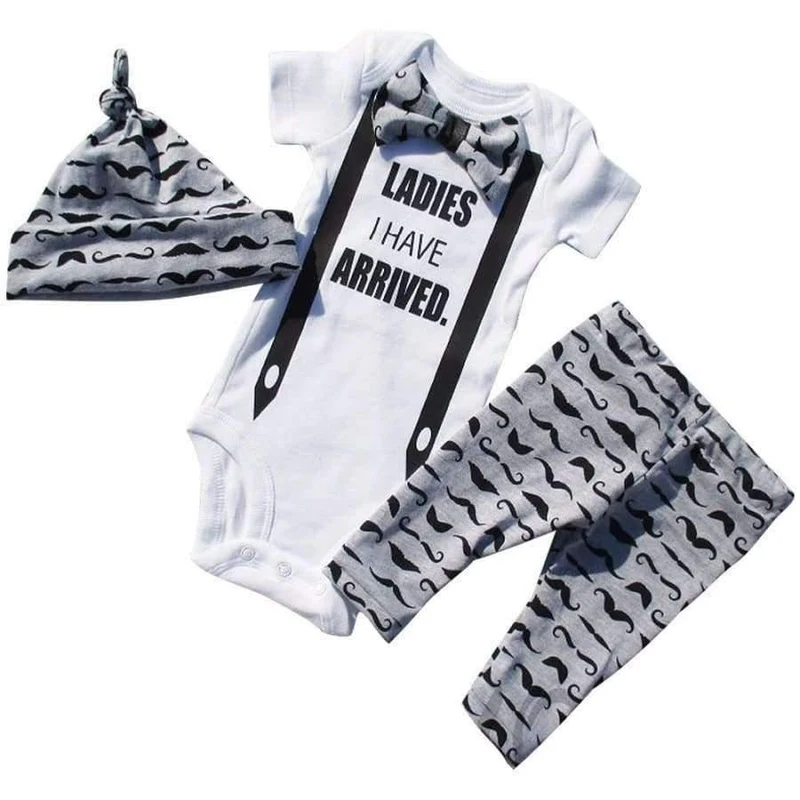 Newborn Baby Boy Clothing Set Casual Baby Girl Clothes Kids Sport Suits racksuit boy clothes (Hat+Rompers+trouser)3pcs babies