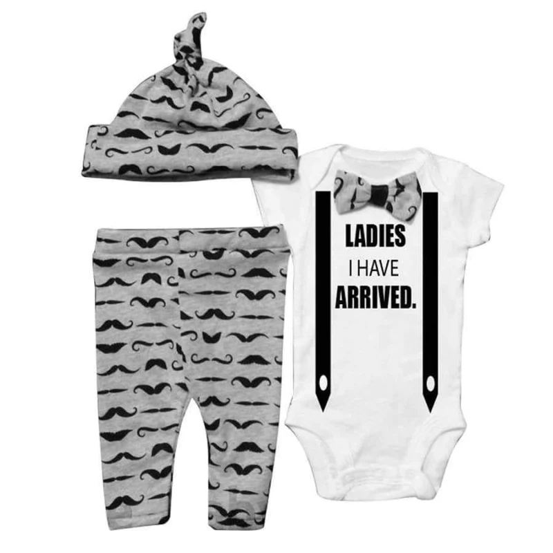 Newborn Baby Boy Clothing Set Casual Baby Girl Clothes Kids Sport Suits racksuit boy clothes (Hat+Rompers+trouser)3pcs babies