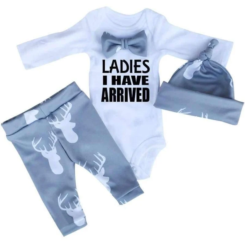 Newborn Baby Boy Clothing Set Casual Baby Girl Clothes Kids Sport Suits racksuit boy clothes (Hat+Rompers+trouser)3pcs babies