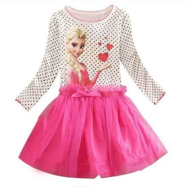 3-8 Years Summer Baby Girl Dress Princess Vestidos Fever Anna Elsa Dress Children Clothing For Kids Birthday Party Costume