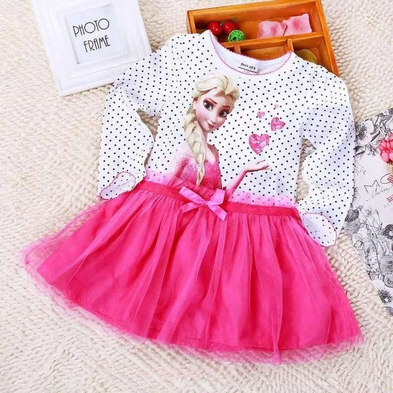 3-8 Years Summer Baby Girl Dress Princess Vestidos Fever Anna Elsa Dress Children Clothing For Kids Birthday Party Costume