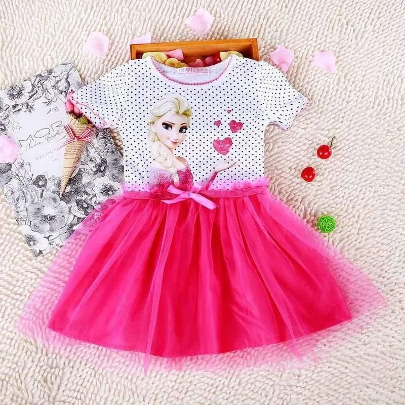 3-8 Years Summer Baby Girl Dress Princess Vestidos Fever Anna Elsa Dress Children Clothing For Kids Birthday Party Costume