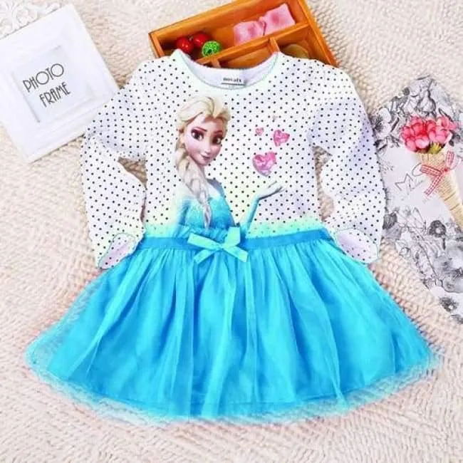 3-8 Years Summer Baby Girl Dress Princess Vestidos Fever Anna Elsa Dress Children Clothing For Kids Birthday Party Costume