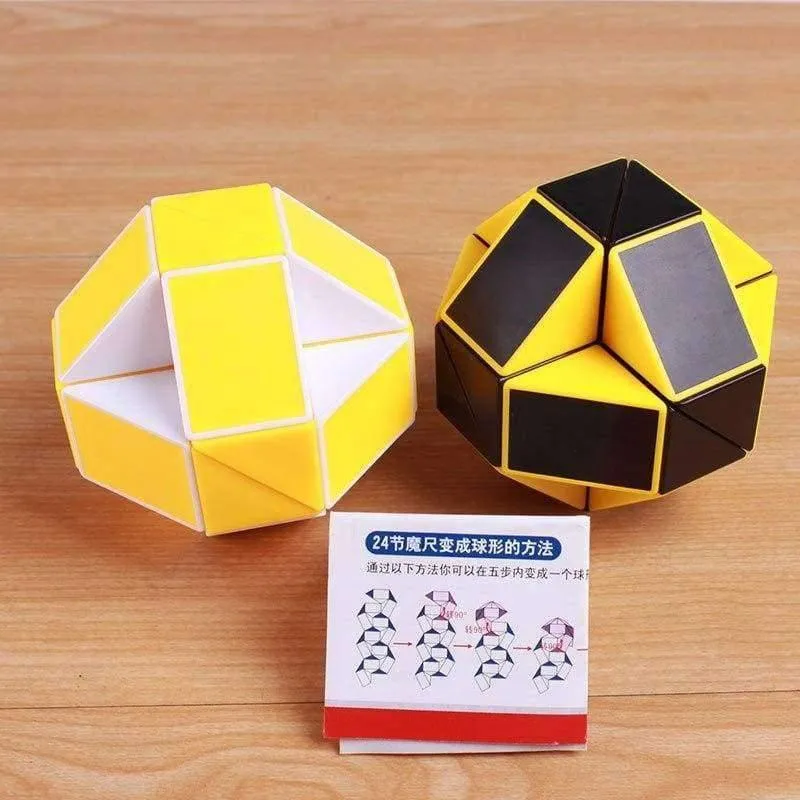 Magisches Schlangenlineal-Puzzlespielzeug 24 Geschwindigkeitsblöcke Schlangen-Twist-Puzzle Kinder Lernspiel Spielzeug Zauberwürfel für Kinder Geschenk