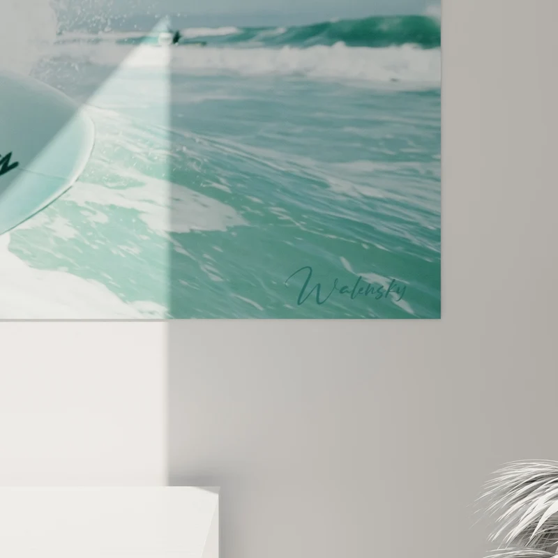 Tableau Kitesurfeur souriant sur vague turquoise - Glisse triomphante - Edition Kite surf