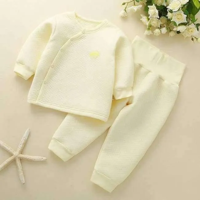 Baby Outfits Baby Girl Clothes Set Warm Long Sleeve Boy Newborn Clothes High Waist PP Pants Sets Snow Sleepwear Pajamas