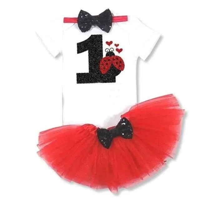 Little Girl 1st Birthday Party Sets Baby Tutu Cake Smash Outfits Sets First Christmas Gift Toddler Girls Kids Baptism Clothes