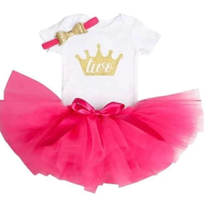 Little Girl 1st Birthday Party Sets Baby Tutu Cake Smash Outfits Sets First Christmas Gift Toddler Girls Kids Baptism Clothes