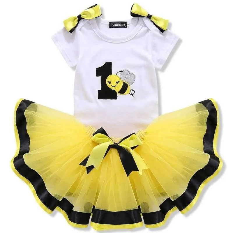 Little Girl 1st Birthday Party Sets Baby Tutu Cake Smash Outfits Sets First Christmas Gift Toddler Girls Kids Baptism Clothes