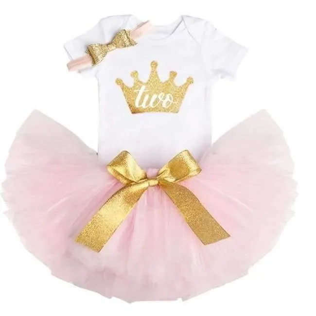 Little Girl 1st Birthday Party Sets Baby Tutu Cake Smash Outfits Sets First Christmas Gift Toddler Girls Kids Baptism Clothes