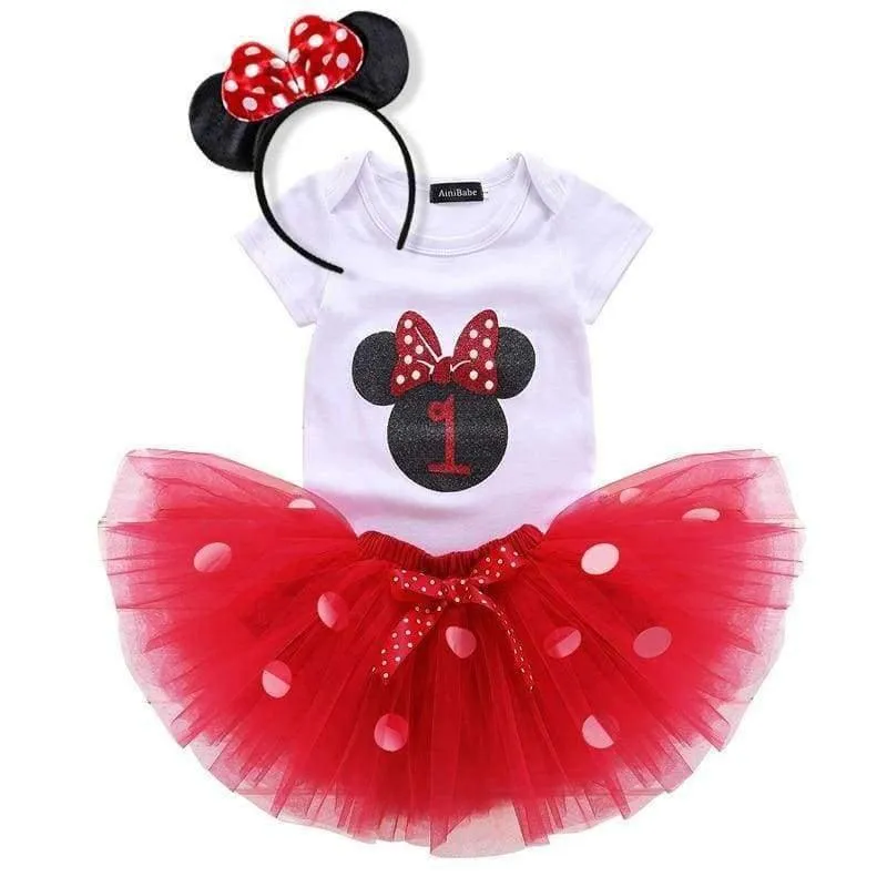 Little Girl 1st Birthday Party Sets Baby Tutu Cake Smash Outfits Sets First Christmas Gift Toddler Girls Kids Baptism Clothes