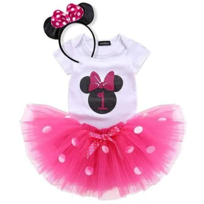 Little Girl 1st Birthday Party Sets Baby Tutu Cake Smash Outfits Sets First Christmas Gift Toddler Girls Kids Baptism Clothes