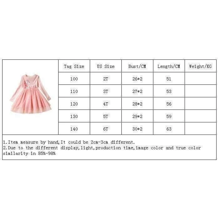 Girl Christmas Party Dress Unicorn Tutu Costume For Kids Unicorn Party Long Sleeve Dresses For Girls 2 4 6 Yrs Clothing