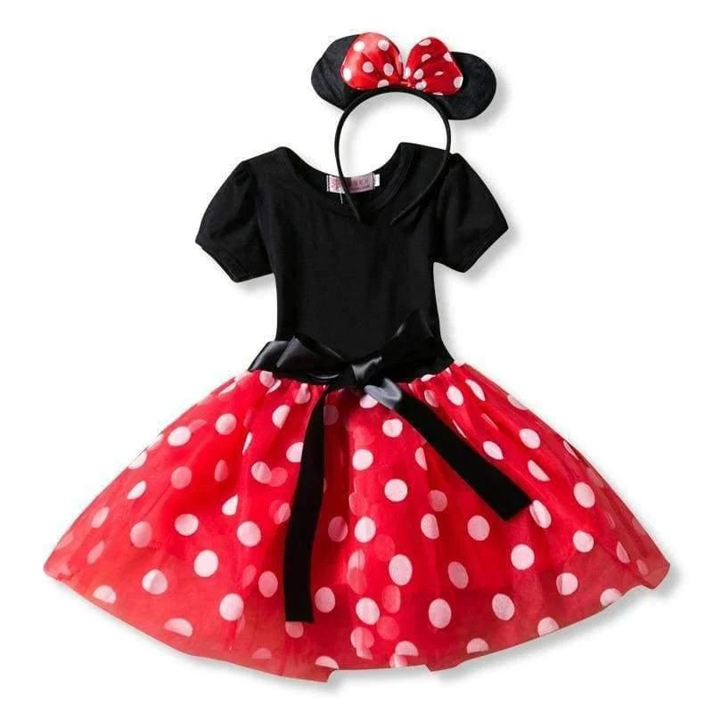 Kids Dresses for Girls Birthday Halloween Cosplay Minnie Mouse Dress Up Kid Costume Baby Girls Clothing For Kids 2 6T Wear