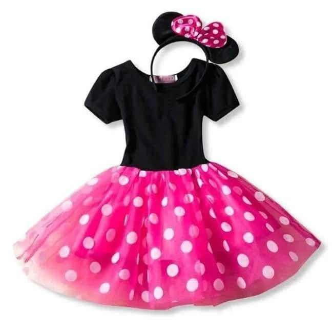 Kids Dresses for Girls Birthday Halloween Cosplay Minnie Mouse Dress Up Kid Costume Baby Girls Clothing For Kids 2 6T Wear