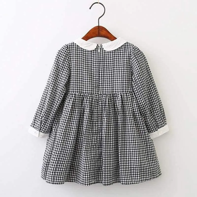 Girls Dress Autumn Winter Brand Girl Clothes Plaid Fur Ball Bow New Design Baby Girls Dress Girls Casual Dresses Kids