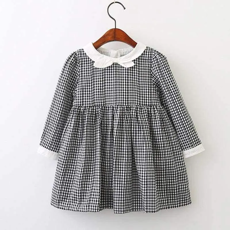 Girls Dress Autumn Winter Brand Girl Clothes Plaid Fur Ball Bow New Design Baby Girls Dress Girls Casual Dresses Kids