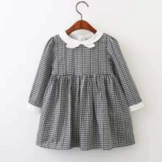 Girls Dress Autumn Winter Brand Girl Clothes Plaid Fur Ball Bow New Design Baby Girls Dress Girls Casual Dresses Kids