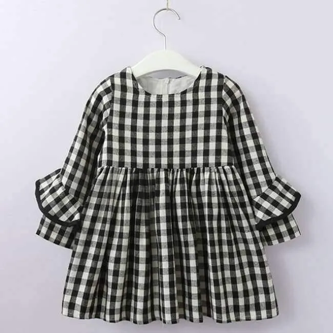 Girls Dress Autumn Winter Brand Girl Clothes Plaid Fur Ball Bow New Design Baby Girls Dress Girls Casual Dresses Kids