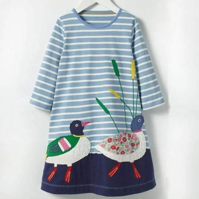 Long Sleeve Dress striped Casual Cotton clothes Toddler Kid Girls Spring Autumn Winter baby Clothes for girl