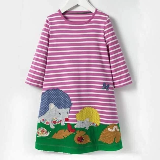 Long Sleeve Dress striped Casual Cotton clothes Toddler Kid Girls Spring Autumn Winter baby Clothes for girl