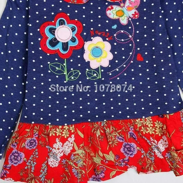 Kids princess girl dress full sleeve floral high quality dresses girl clothes children baby girl dresses kids