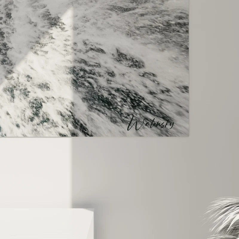 Tableau Kitesurfeur fendant une vague blanche et bleue - Fureur des flots - Edition Kite surf