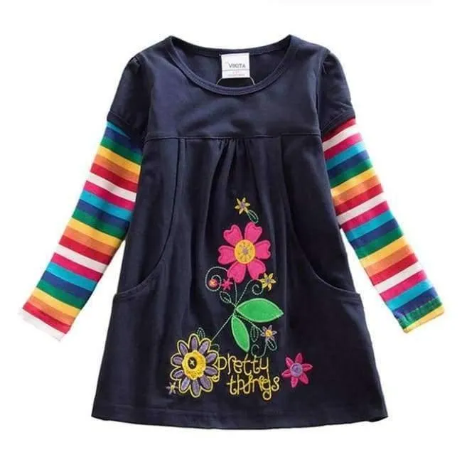 Kids Girls Dress Baby Children Toddler Princess Dress Vestidos Children's Clothing Girls Winter Dresses 2-8Y LH5805 MIX