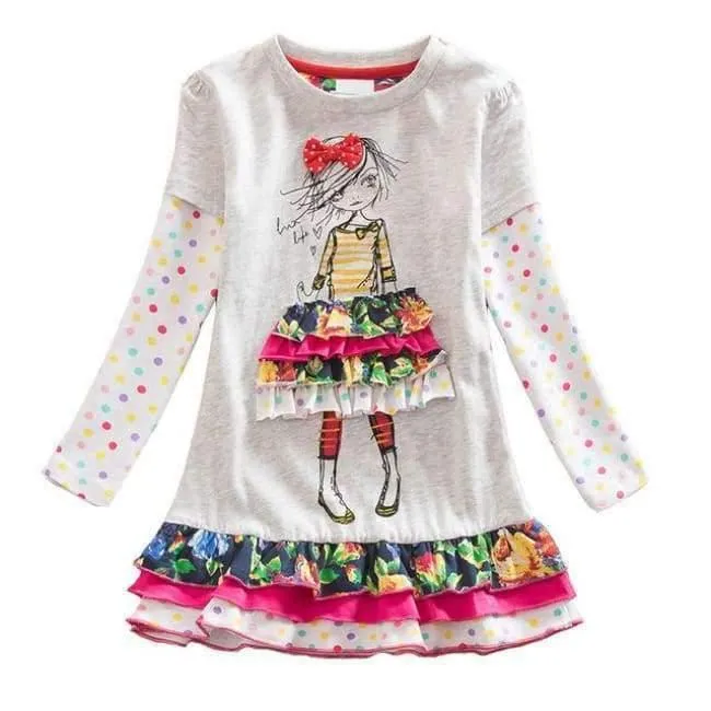Kids Girls Dress Baby Children Toddler Princess Dress Vestidos Children's Clothing Girls Winter Dresses 2-8Y LH5805 MIX