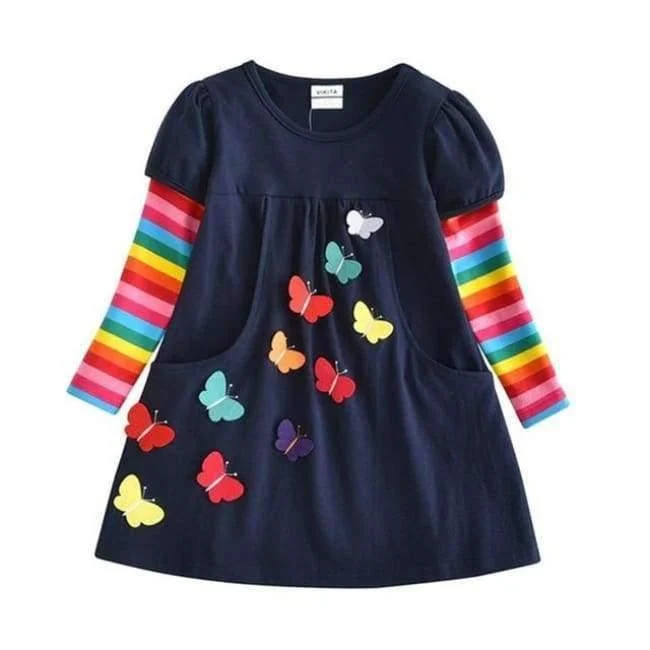 Kids Girls Dress Baby Children Toddler Princess Dress Vestidos Children's Clothing Girls Winter Dresses 2-8Y LH5805 MIX