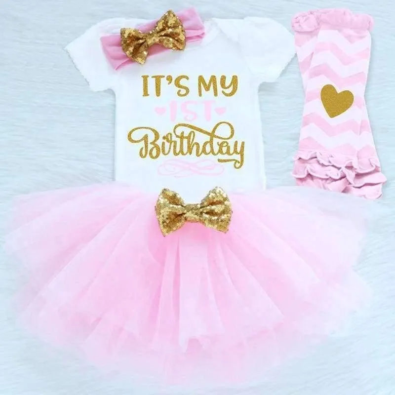 Meine 1st ersten Geburtstag Outfits Sommer Baby Kleidung Kleinkind Mädchen Taufe Anzüge lustige Baby Kleidung Sets für Bebes Kinder tragen