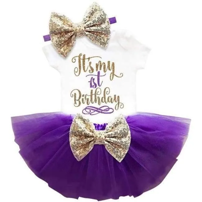 Meine 1st ersten Geburtstag Outfits Sommer Baby Kleidung Kleinkind Mädchen Taufe Anzüge lustige Baby Kleidung Sets für Bebes Kinder tragen