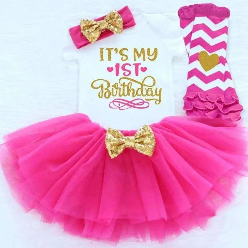 Meine 1st ersten Geburtstag Outfits Sommer Baby Kleidung Kleinkind Mädchen Taufe Anzüge lustige Baby Kleidung Sets für Bebes Kinder tragen