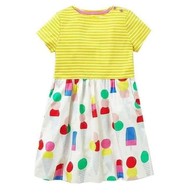 Tier Dinosaurier Einhorn Party Baby Mädchen Kleid Kinder Kleidung Vestidos Kinder Sommer Kleider für Mädchen Kleidung