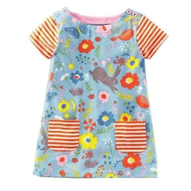 Tier Dinosaurier Einhorn Party Baby Mädchen Kleid Kinder Kleidung Vestidos Kinder Sommer Kleider für Mädchen Kleidung